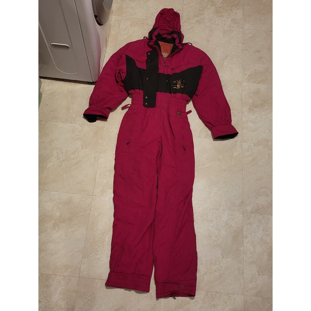 Vintage Bogner Womens One Piece Hooded USA Made Ski Snow Suit Size 8 R